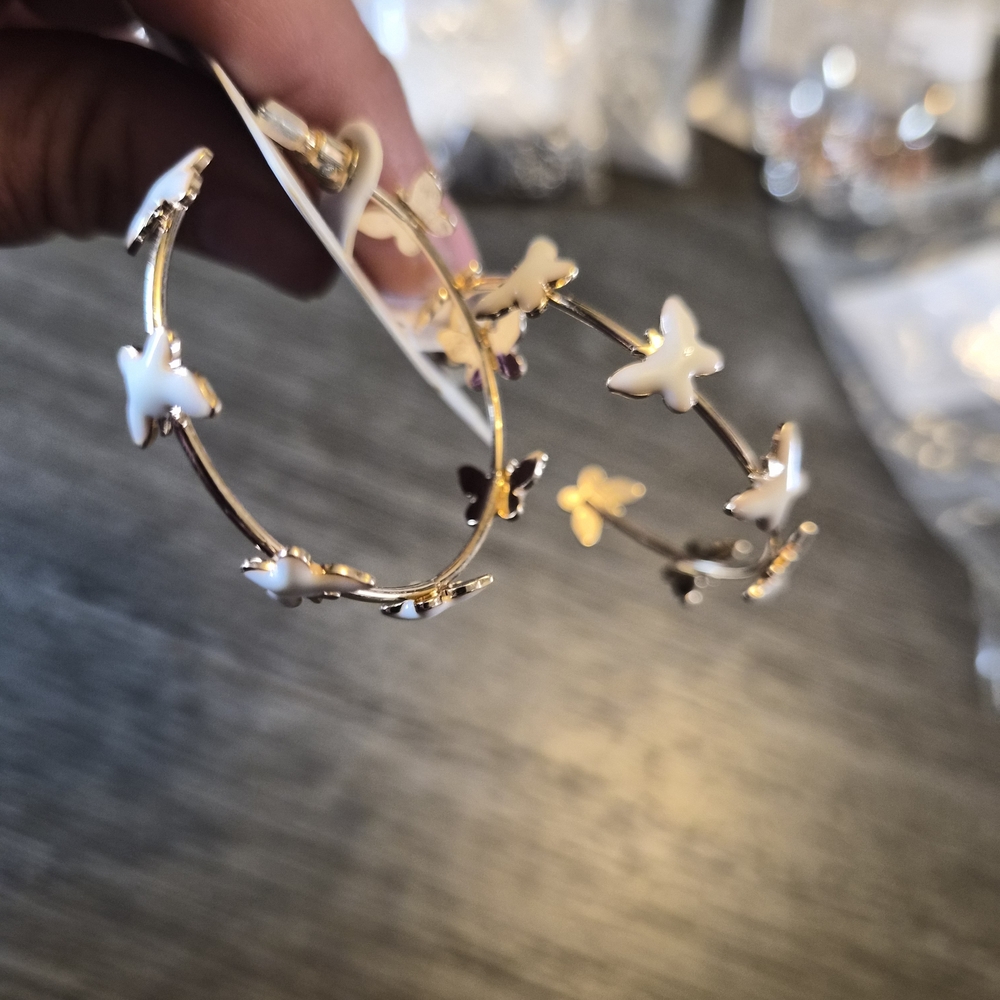 Butterfly Hoop Earrings